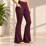 ELORA FLOW Women’s Flared Pants - Wine