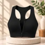 ELORA EASE Zip-Up Sports Bra - Black